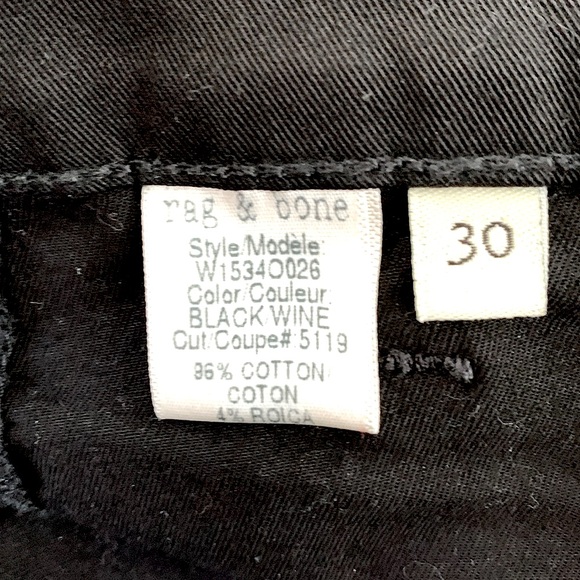 rag & bone Black & Wine Skinny Jean - Picture 10 of 11